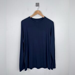 Cozy Earth Men Stretch Knit Bamboo Viscose Shirt Navy Blue Size Medium